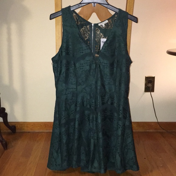 Charlotte Russe Other - Fun, Lace, Dark Green Romper